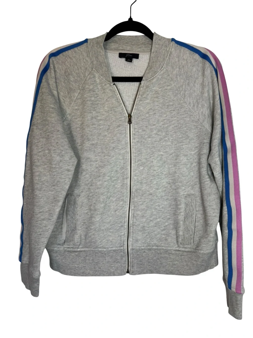 J. Crew Women’s Light Gray Zip-Up Medium Track Jacket